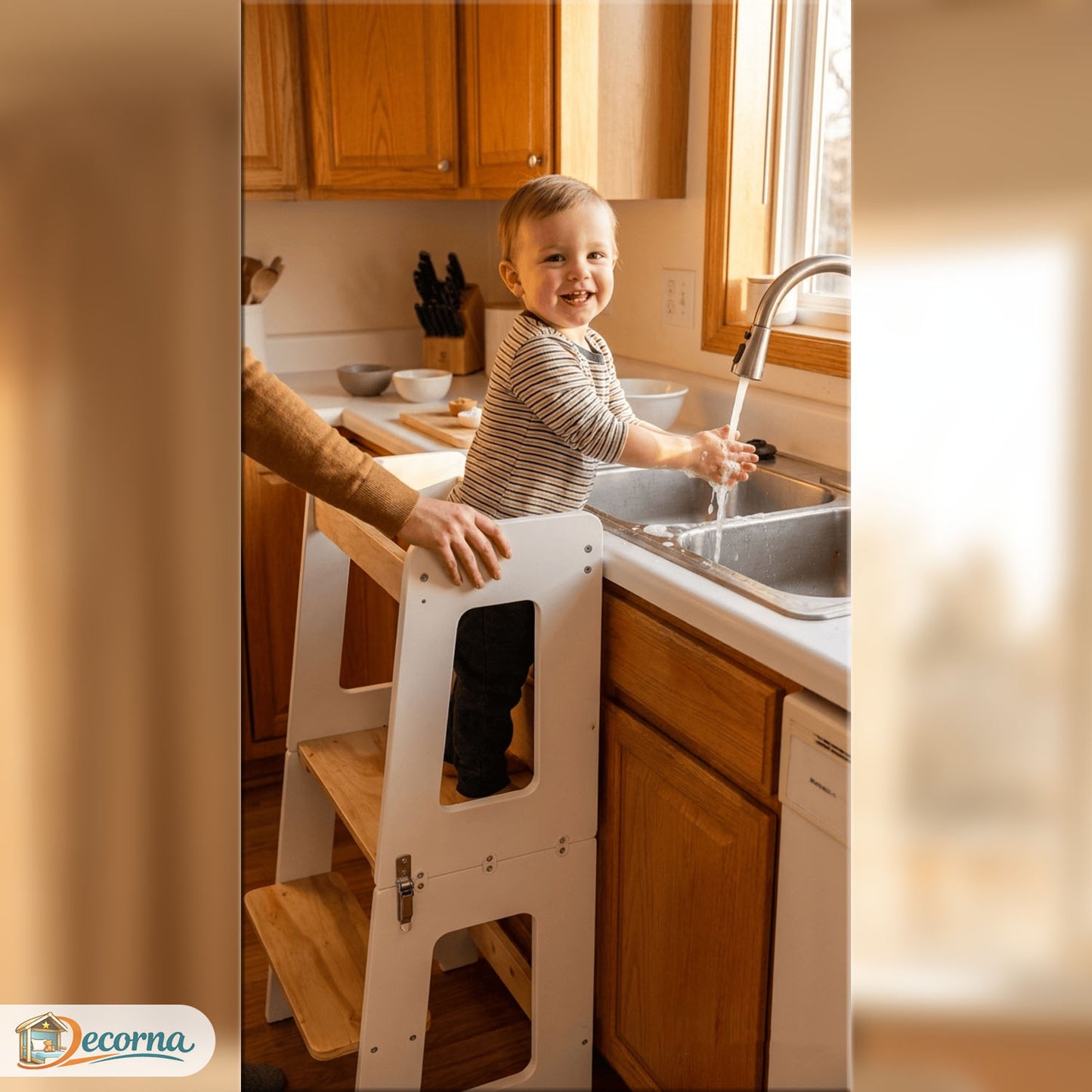 Tour d'Apprentissage Montessori Convertible avec Table et Chaise