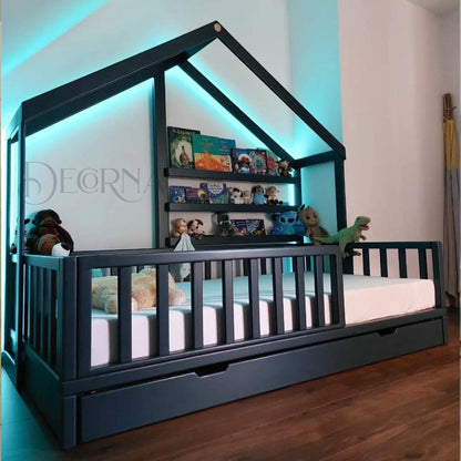 Lit Maison Confort avec Éclairage Ambiant Personnalisé