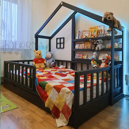 Lit Maison Confort avec Éclairage Ambiant Personnalisé