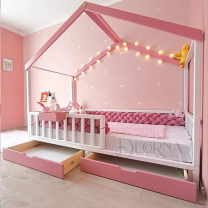 Lit Maison Confort avec Rangement Intégré