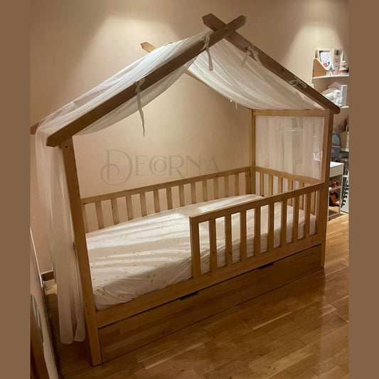 Lit Maison Confort avec Tenture