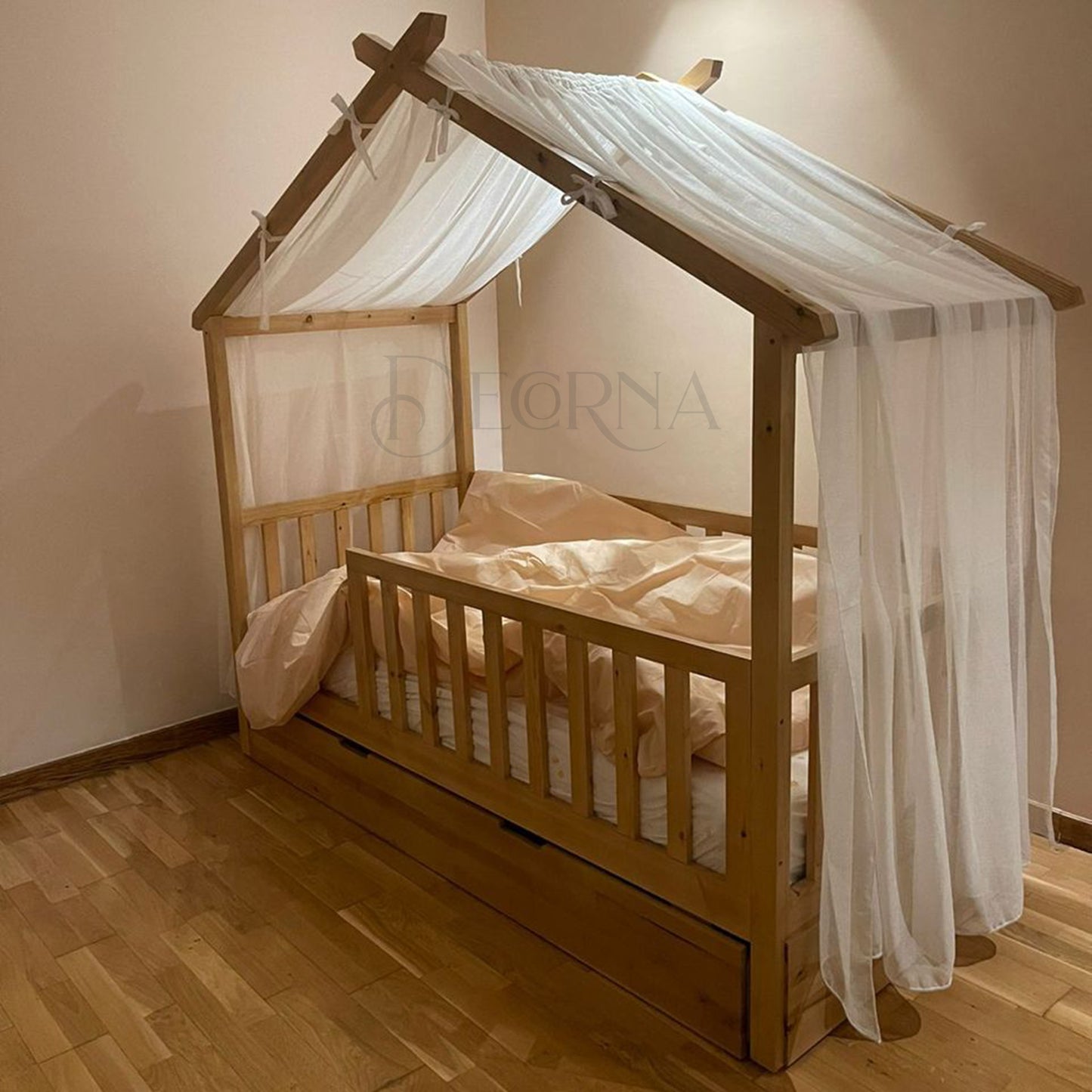 Lit Maison Confort avec Tenture