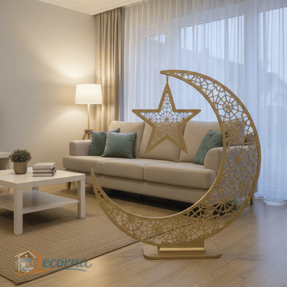 Croissant de Ramadan Doré avec Étoile