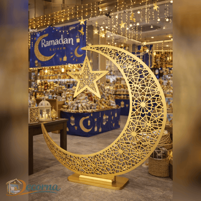 Croissant de Ramadan Doré avec Étoile