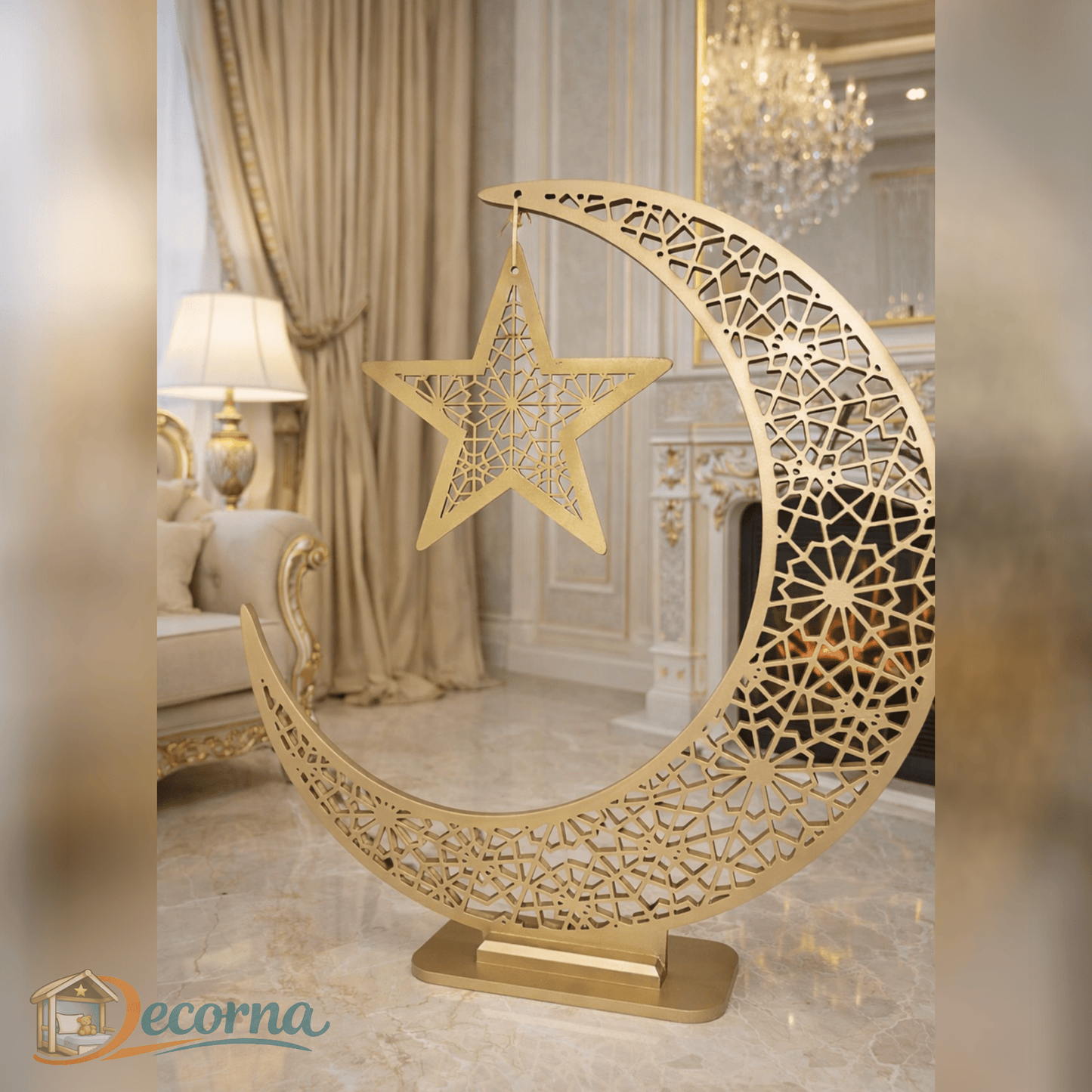 Croissant de Ramadan Doré avec Étoile