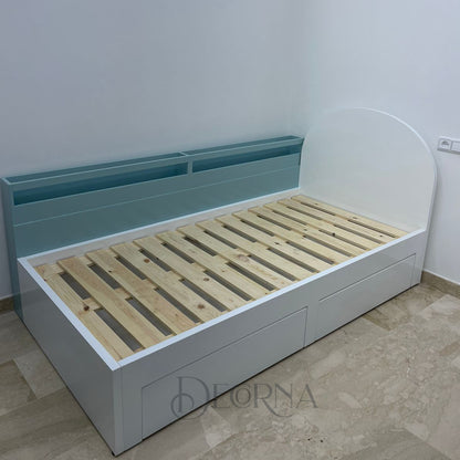 Lit de rangement Decorna Nova avec étagère arrière