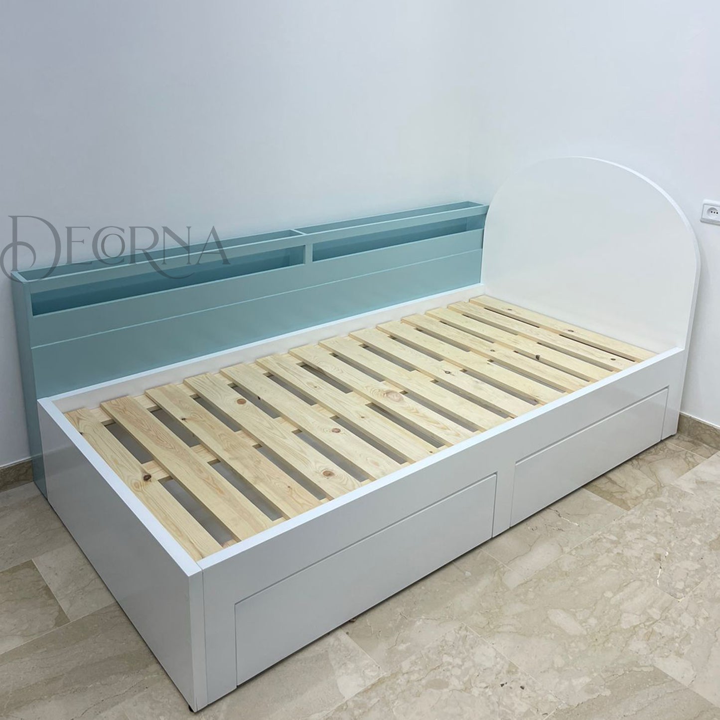 Lit de rangement Decorna Nova avec étagère arrière