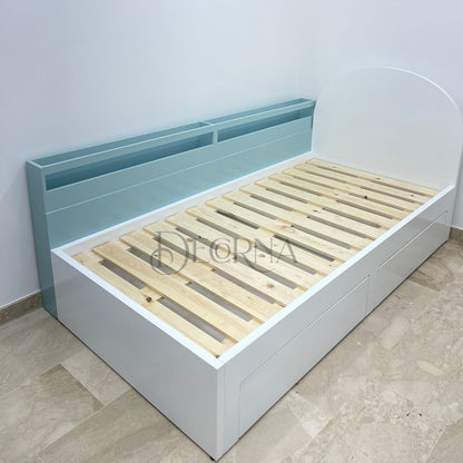 Lit de rangement Decorna Nova avec étagère arrière